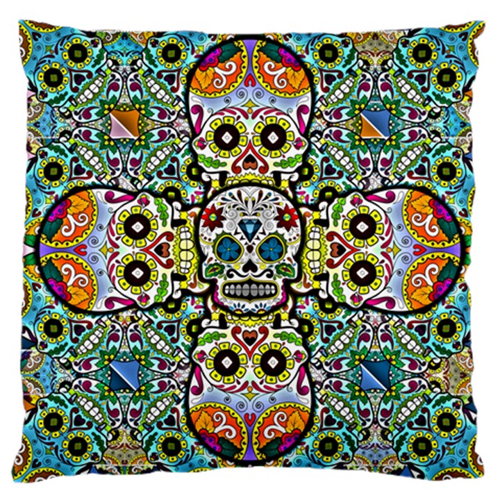 Sugar Skulls Pattern Large Cushion Case (Two Sides)