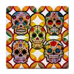 Sugar Skulls Tile Coaster by ExtraGoodSauce