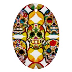 Sugar Skulls Ornament (oval) by ExtraGoodSauce