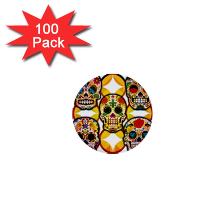 Sugar Skulls 1  Mini Buttons (100 pack) 