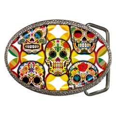 Sugar Skulls Belt Buckles by ExtraGoodSauce