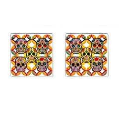 Sugar Skulls Cufflinks (square) by ExtraGoodSauce