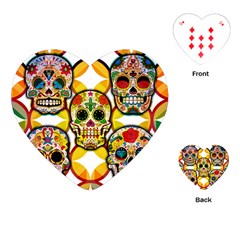 Sugar Skulls Playing Cards Single Design (heart) by ExtraGoodSauce