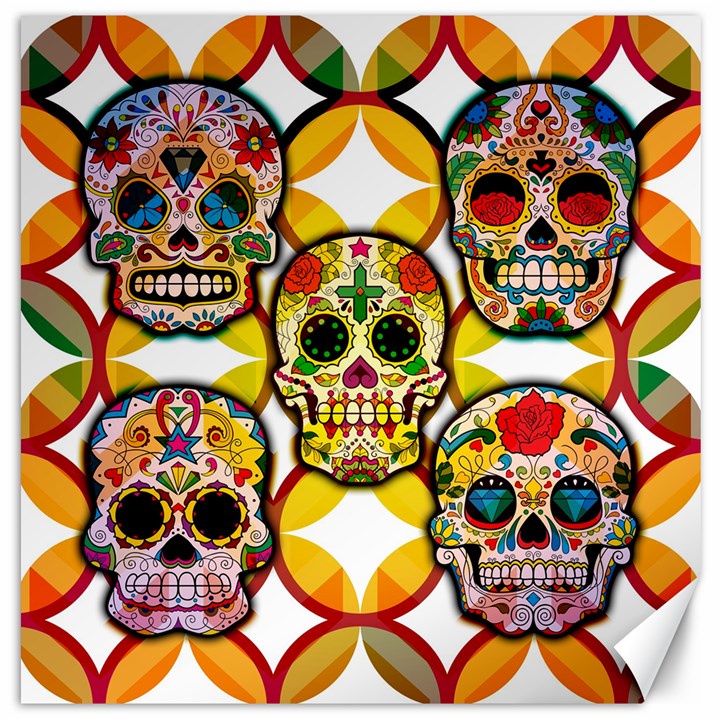 Sugar Skulls Canvas 12  x 12 