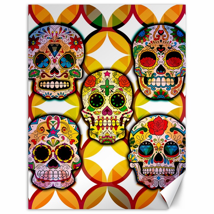 Sugar Skulls Canvas 12  x 16 