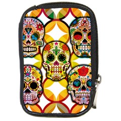 Sugar Skulls Compact Camera Leather Case by ExtraGoodSauce