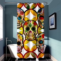 Sugar Skulls Shower Curtain 36  X 72  (stall)  by ExtraGoodSauce