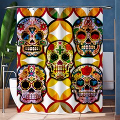 Sugar Skulls Shower Curtain 60  X 72  (medium)  by ExtraGoodSauce