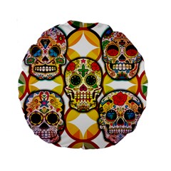 Sugar Skulls Standard 15  Premium Round Cushions by ExtraGoodSauce