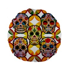 Sugar Skulls Standard 15  Premium Flano Round Cushions by ExtraGoodSauce