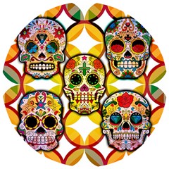 Sugar Skulls Wooden Puzzle Round by ExtraGoodSauce