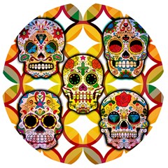 Sugar Skulls Wooden Bottle Opener (round) by ExtraGoodSauce