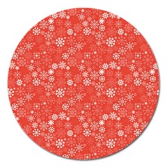 Christmas Snowflakes Magnet 5  (round) by ExtraGoodSauce