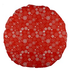 Christmas Snowflakes Large 18  Premium Round Cushions by ExtraGoodSauce