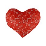 Christmas Snowflakes Standard 16  Premium Heart Shape Cushions Back