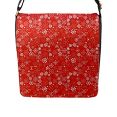 Christmas Snowflakes Flap Closure Messenger Bag (l) by ExtraAwesomeSauce