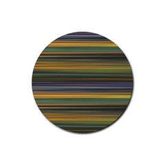 Multicolored Linear Abstract Print Rubber Coaster (round) 