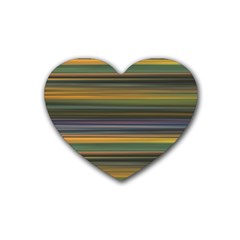 Multicolored Linear Abstract Print Rubber Coaster (heart) 