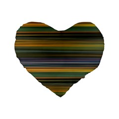 Multicolored Linear Abstract Print Standard 16  Premium Flano Heart Shape Cushions by dflcprintsclothing