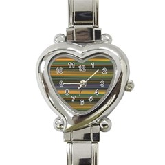 Multicolored Linear Abstract Print Heart Italian Charm Watch by dflcprintsclothing