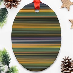 Multicolored Linear Abstract Print Oval Ornament (two Sides)