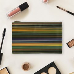 Multicolored Linear Abstract Print Cosmetic Bag (medium) by dflcprintsclothing