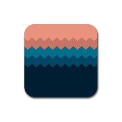 Flat Ocean Waves Palette Rubber Coaster (square)  by goljakoff