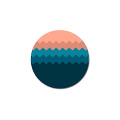 Flat Ocean Waves Palette Golf Ball Marker (4 Pack) by goljakoff