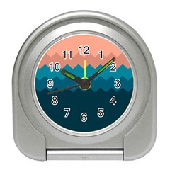 Flat Ocean Waves Palette Travel Alarm Clock by goljakoff