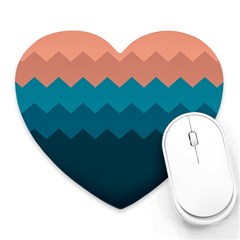 Flat Ocean Waves Palette Heart Mousepads by goljakoff