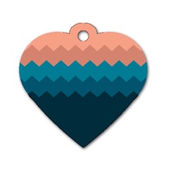 Flat Ocean Waves Palette Dog Tag Heart (one Side) by goljakoff