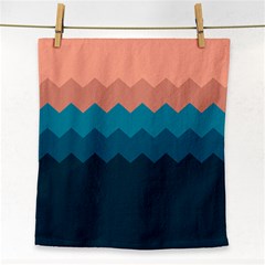 Flat Ocean Waves Palette Face Towel by goljakoff