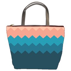 Flat Ocean Waves Palette Bucket Bag by goljakoff