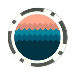 Flat Ocean Waves Palette Poker Chip Card Guard (10 Pack) by goljakoff