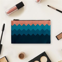 Flat Ocean Waves Palette Cosmetic Bag (small) by goljakoff