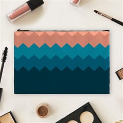 Flat Ocean Waves Palette Cosmetic Bag (large) by goljakoff