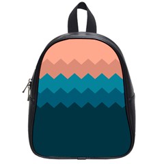 Flat Ocean Waves Palette School Bag (small) by goljakoff