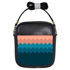 Flat Ocean Waves Palette Girls Sling Bag by goljakoff