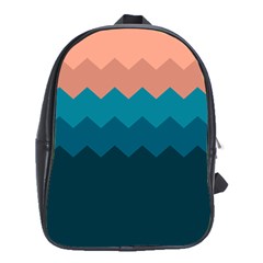 Flat Ocean Waves Palette School Bag (xl) by goljakoff