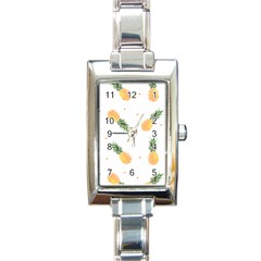 Pineapple Pattern Rectangle Italian Charm Watch by goljakoff