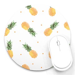 Pineapple Pattern Round Mousepads by goljakoff