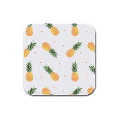 Pineapple Pattern Rubber Square Coaster (4 Pack)  by goljakoff