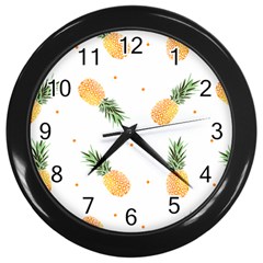 Pineapple Pattern Wall Clock (black) by goljakoff