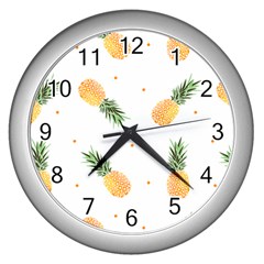 Pineapple Pattern Wall Clock (silver) by goljakoff