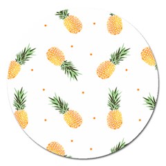 Pineapple Pattern Magnet 5  (round) by goljakoff