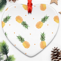 Pineapple Pattern Heart Ornament (two Sides) by goljakoff