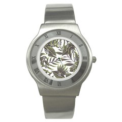 Green Leaves Stainless Steel Watch by goljakoff