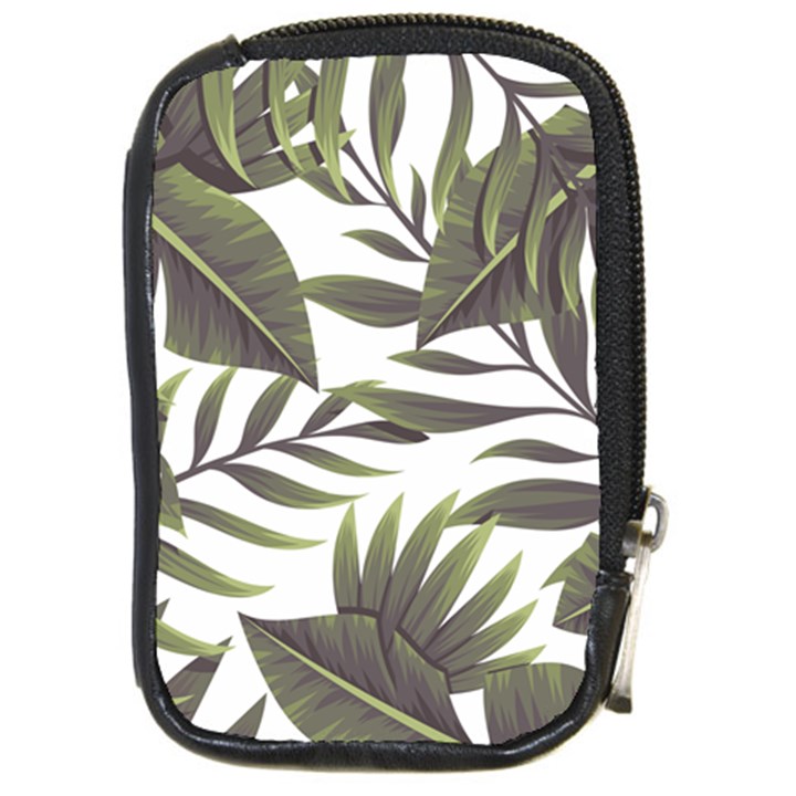 Green leaves Compact Camera Leather Case