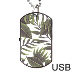 Green Leaves Dog Tag Usb Flash (two Sides) by goljakoff