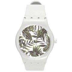 Green Leaves Round Plastic Sport Watch (m) by goljakoff